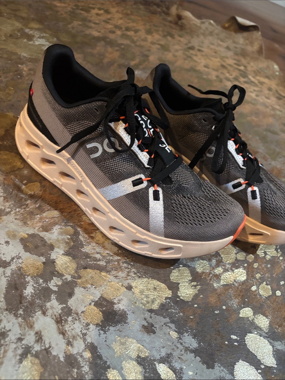 On Running Cloudeclipse Women's Taupe and Black Athletic Running Shoes